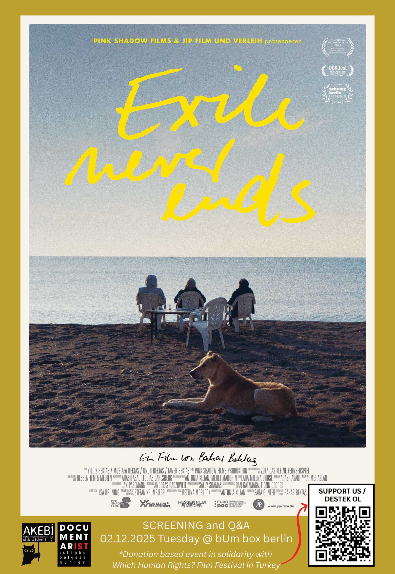 FILM SCREENING AND Q&A / FİLM GÖSTERİMİ VE SÖYLEŞİ EXILE NEVER ENDS / SÜRGÜN ASLA BİTMEZ